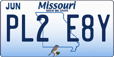MO license plate PL2E8Y