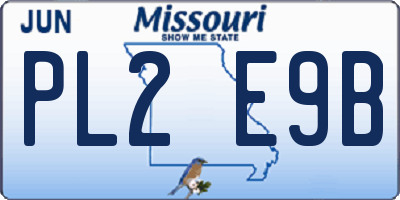 MO license plate PL2E9B