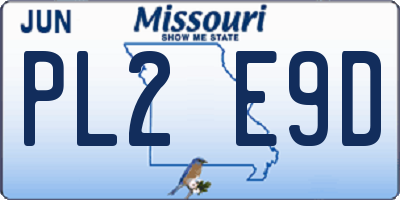 MO license plate PL2E9D