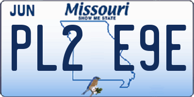 MO license plate PL2E9E