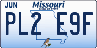 MO license plate PL2E9F