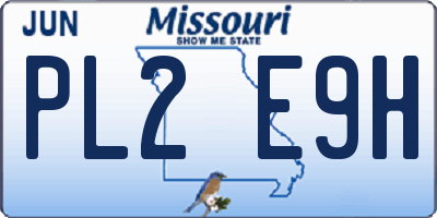 MO license plate PL2E9H