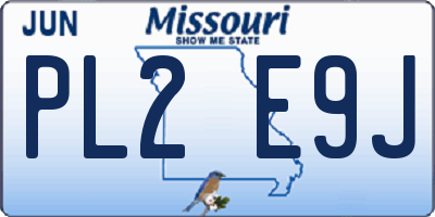 MO license plate PL2E9J