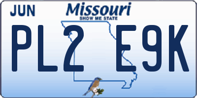 MO license plate PL2E9K