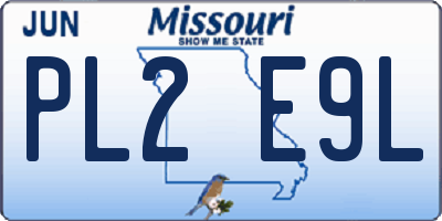 MO license plate PL2E9L