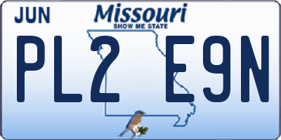 MO license plate PL2E9N