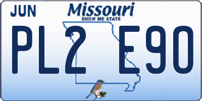 MO license plate PL2E9O