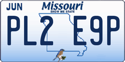 MO license plate PL2E9P