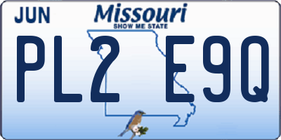 MO license plate PL2E9Q