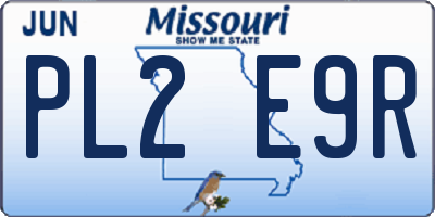 MO license plate PL2E9R
