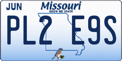 MO license plate PL2E9S