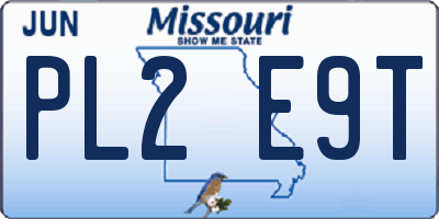 MO license plate PL2E9T