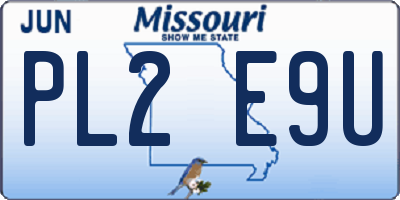 MO license plate PL2E9U