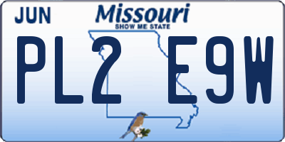 MO license plate PL2E9W