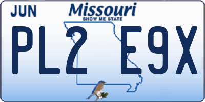 MO license plate PL2E9X