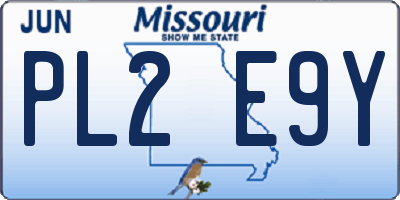 MO license plate PL2E9Y