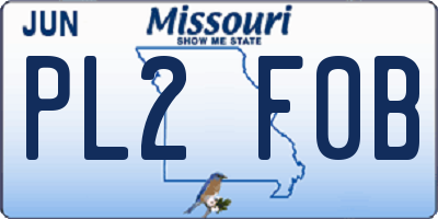 MO license plate PL2F0B