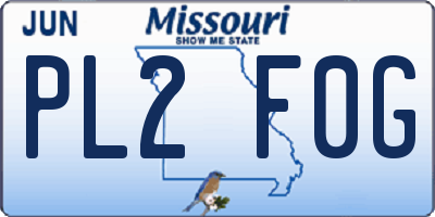 MO license plate PL2F0G