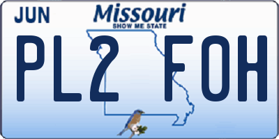 MO license plate PL2F0H