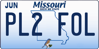 MO license plate PL2F0L