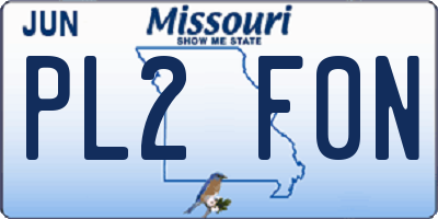 MO license plate PL2F0N