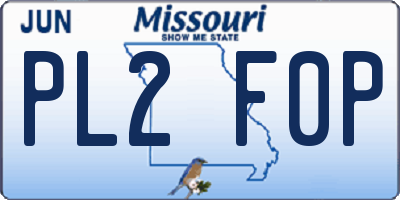 MO license plate PL2F0P