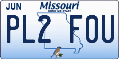 MO license plate PL2F0U
