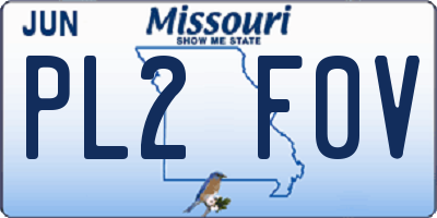 MO license plate PL2F0V