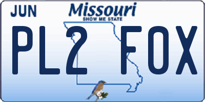 MO license plate PL2F0X