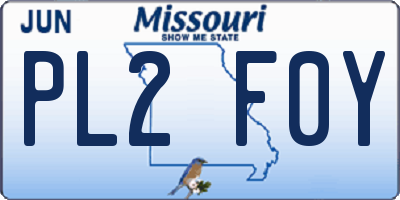 MO license plate PL2F0Y