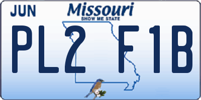 MO license plate PL2F1B