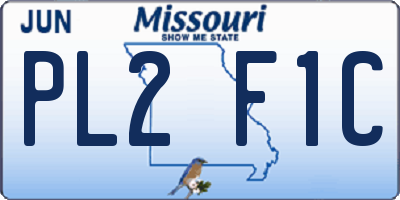 MO license plate PL2F1C