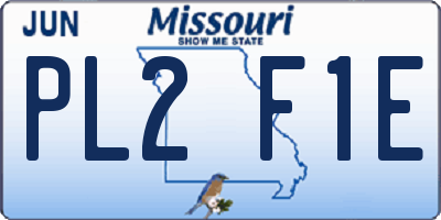 MO license plate PL2F1E