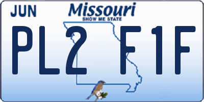 MO license plate PL2F1F