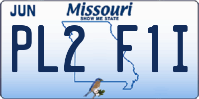 MO license plate PL2F1I
