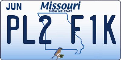 MO license plate PL2F1K