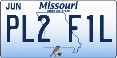 MO license plate PL2F1L