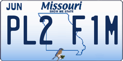 MO license plate PL2F1M