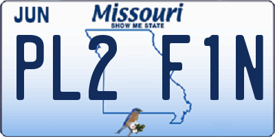 MO license plate PL2F1N
