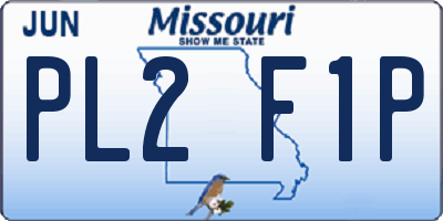 MO license plate PL2F1P