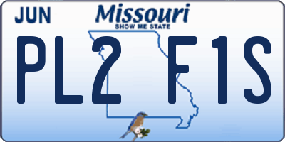 MO license plate PL2F1S