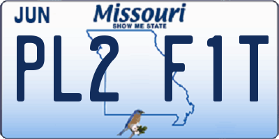 MO license plate PL2F1T