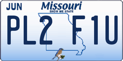 MO license plate PL2F1U