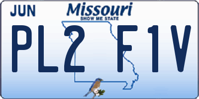 MO license plate PL2F1V