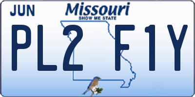 MO license plate PL2F1Y