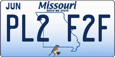 MO license plate PL2F2F