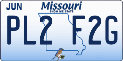 MO license plate PL2F2G
