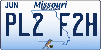 MO license plate PL2F2H