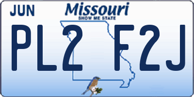 MO license plate PL2F2J