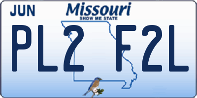 MO license plate PL2F2L